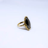 Vintage ring met hematiet | 14 karaat goud