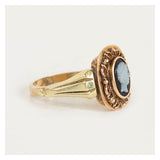 Vintage ring met zwarte camee | 14 karaat goud