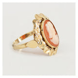 Vintage 14 karaat gouden camee ring met gouden sierrand