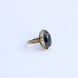 Vintage ring met ovale hematiet | 14 karaat goud