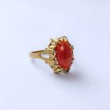 Vintage 14 karaat gouden ring met carneool