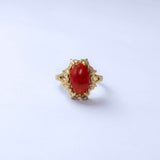Vintage 14 karaat gouden ring met carneool