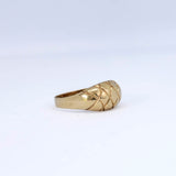 Vintage brede ring met ruit | 14 karaat goud