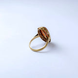 Vintage gouden ring streep agaat | 14 karaat goud