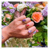 Vintage 14 karaat gouden ring met carneool