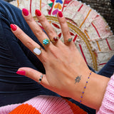 Vintage gouden ringetje 14 karaat met turquoise steentjes