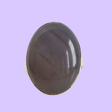 Vintage zilveren ring met grijze agaat