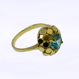 Vintage ring met blauwe spinel - 14 karaat goud