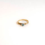 Vintage ring met blauwe diamant