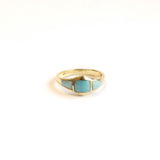 Vintage ring met turquoise stenen