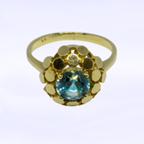Vintage ring met blauwe spinel - 14 karaat goud