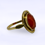 Vintage ring met ovale carneool - 14 karaat