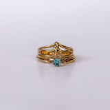 Vintage ring met blauwe diamant