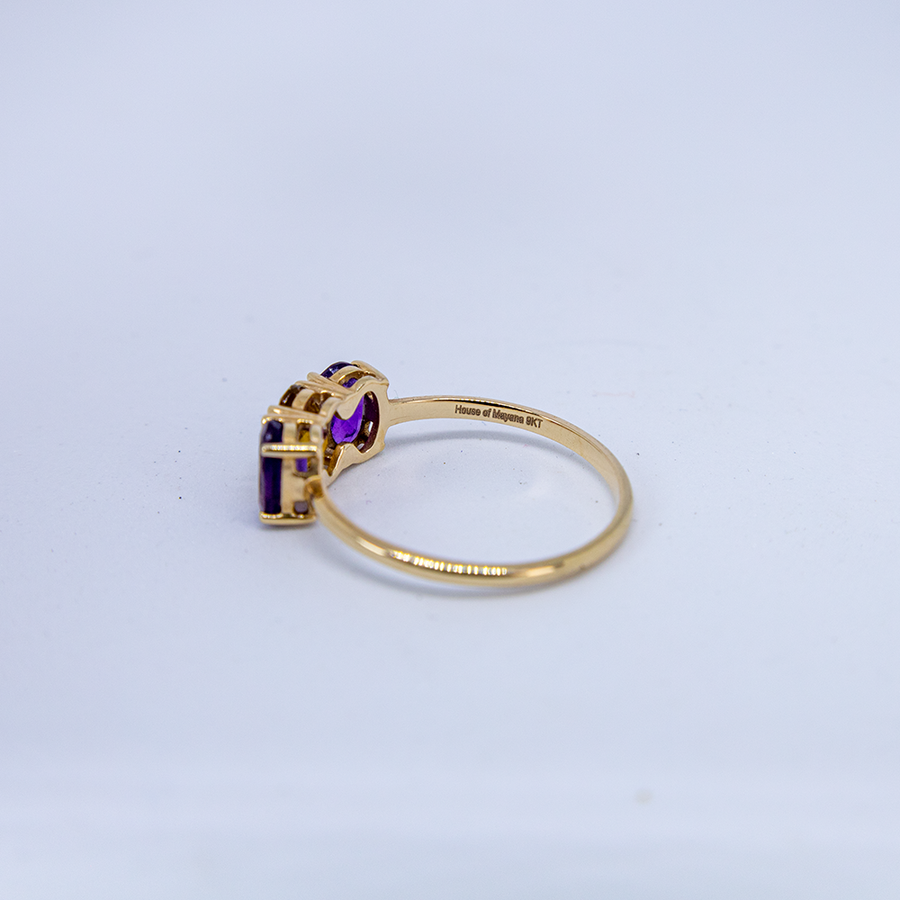 NOVA | 9 karaat ring met amethist en citrien