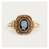 Vintage 14k ring met zwarte camee
