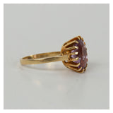 Vintage ring met grote roze/paarse amethist edelsteen