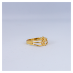 Zijaanzicht: Vintage gouden ring met puntig design