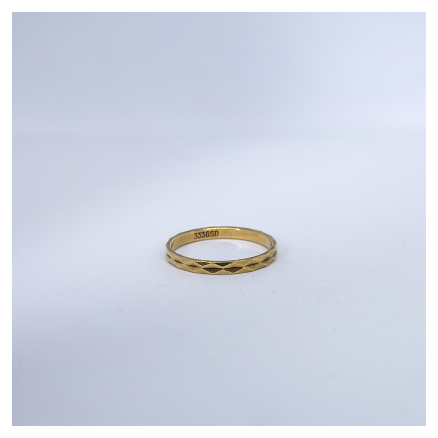 Vintage gouden aanschuifring met relief