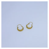Vintage gouden oorringen gediamanteerd - diameter  10mm