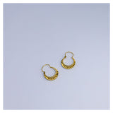 Vintage gouden oorringen gediamanteerd - diameter  10mm