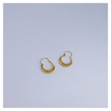 Vintage gouden oorringen gediamanteerd - diameter  10mm