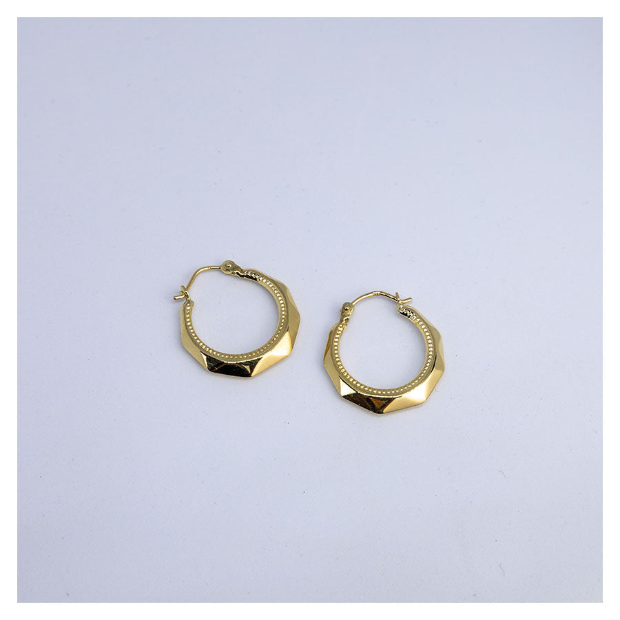 Vintage gouden creolen - diameter  14mm