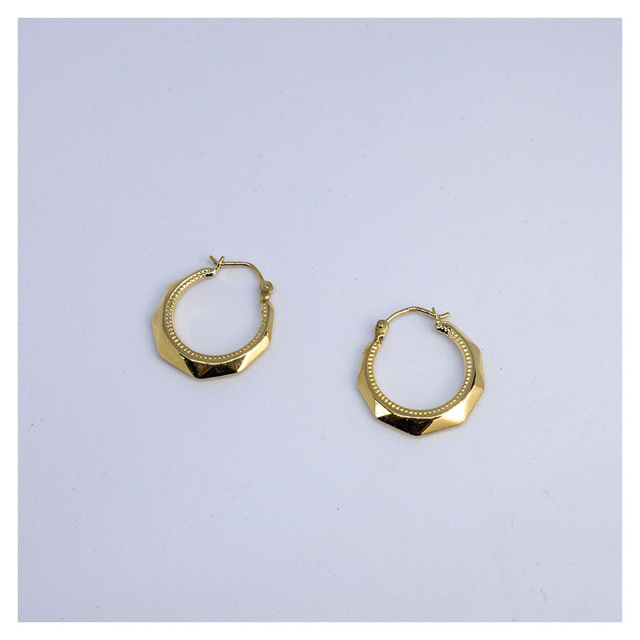 Vintage gouden creolen - diameter  14mm