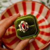 Vintage limoges emaille ring | 14 karaat goud