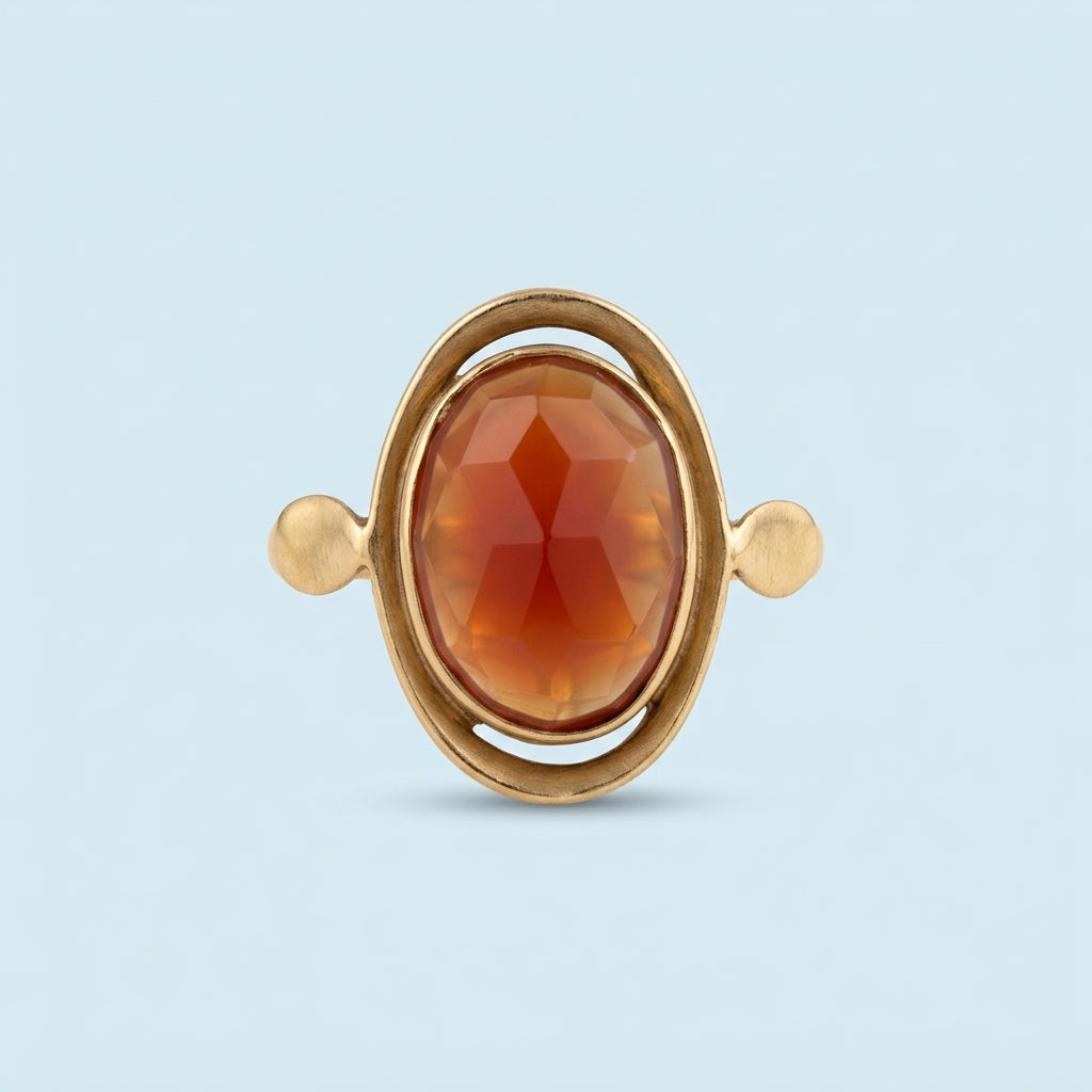 Vintage ring met carneool
