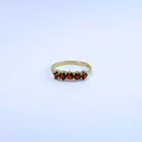 Vintage ring met 5 granaatjes | 8 karaat