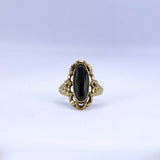 Vintage ring met ovale hematiet | 14 karaat goud