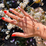 Vintage ring met blauwe diamant