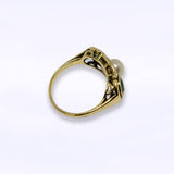 Vintage ring met parel en peridoot | 14 karaat goud