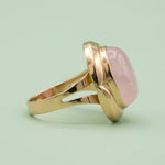 aanzicht ring met rozenkwarts