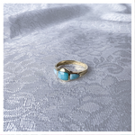 Vintage ring met turquoise stenen