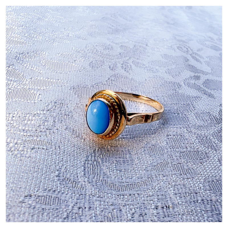 Vintage 14 karaat gouden ring met Turkoois | House of Mayana X World Family Ibiza