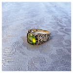 Vintage 8 karaat gouden ring met Peridoot