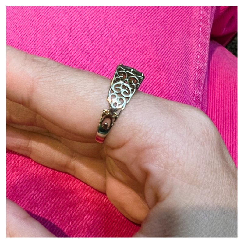Vintage 8 karaat gouden ring met Peridoot