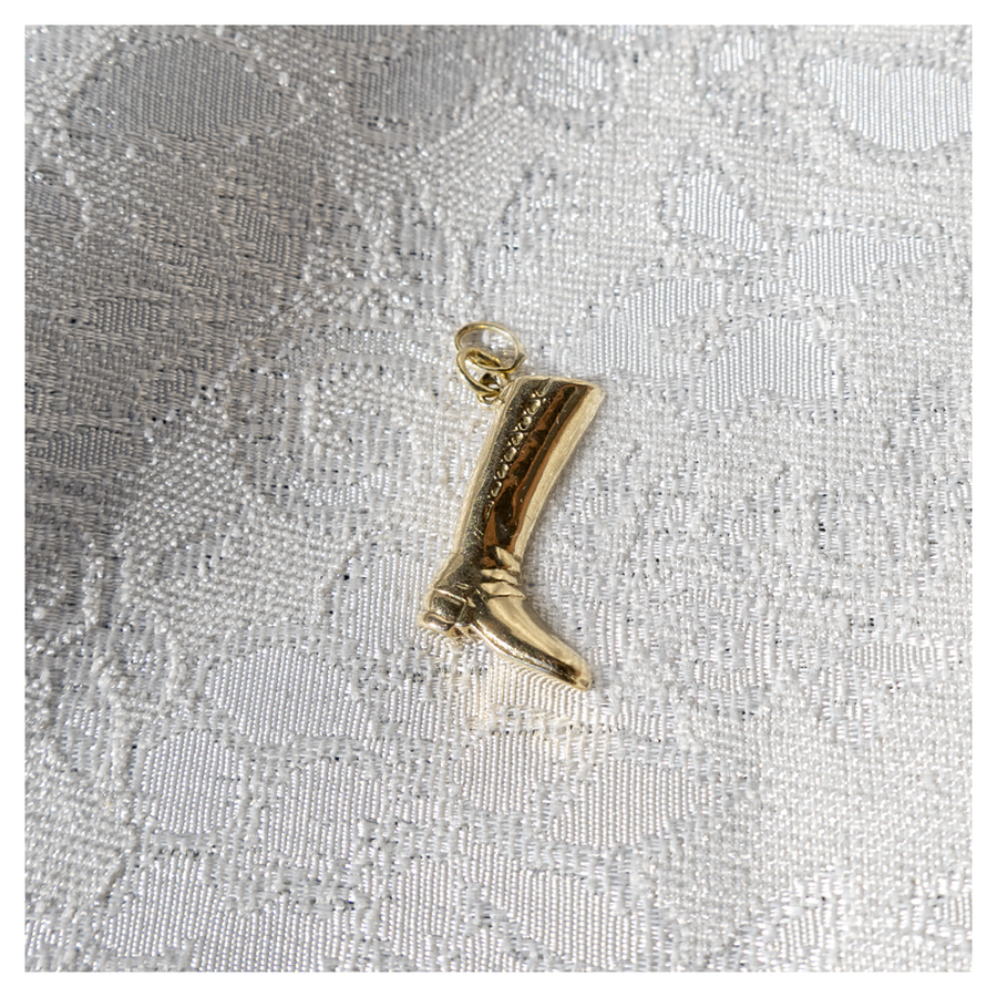 Vintage 14 karaat gouden bedeltje laars