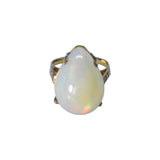 Vintage 18 kt gouden ring druppel opaal en diamanten