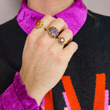 Vintage ring met kunziet in kroon